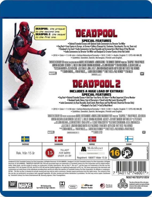 Deadpool 1 and 2 Blu Ray Boxes and TV series Future Movie Shop